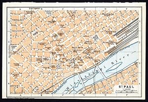 Antique Map-SAINT PAUL-USA-Karl Baedeker-Wagner & Debes-1909