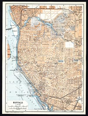 Antique Map-BUFFALO-USA-Karl Baedeker-Wagner & Debes-1909