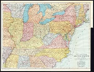 Antique Map-NORTH EASTERN USA-Karl Baedeker-Wagner & Debes-1909