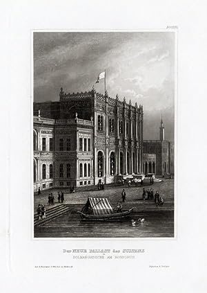 Antique Print-DOLMABAHCE-PALACE-BOSPORUS-BESIKTAS-ISTANBUL-TURKEY-Meyer-1840