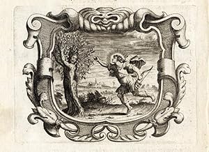 Antique Print-EMBLEM-JESUITS-DAPHNE-APOLLO-LAUREL TREE-Bolland-Galle-1640