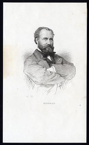 Antique Print-CHARLES FRANCOIS GOUNOD-COMPOSER-PORTRAIT-Massard-1870