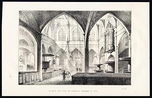 Antique Music Print-ORGAN-AMSTELKERK-AMSTERDAM-CHURCH-1850