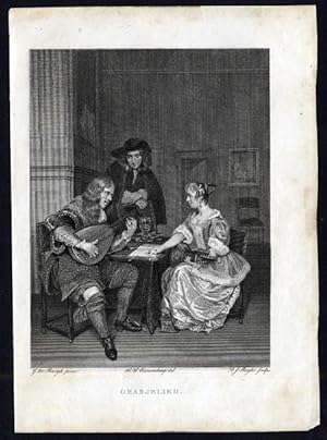 Antique Print-LUTE PLAYING-ORANJELIED-MUSIC-Sluyter-Couwenberg-Ter Borch-1880