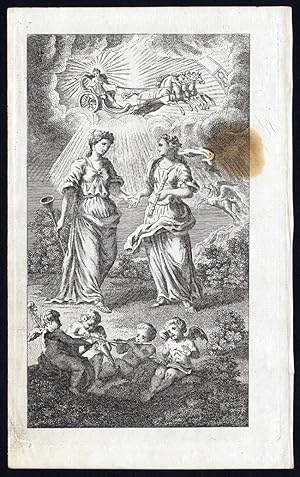 Rare Antique Engraving-TITLE ENGRAVING-OLD ENGLISH SONGS-MUSIC-Welcker-1760