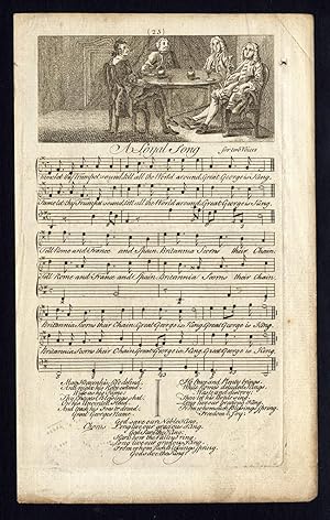 Rare Antique Print-A LOYAL SONG-OLD ENGLISH SONG-Corse-Welcker-1760
