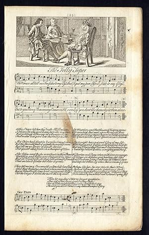 Rare Antique Print-JOLYY TOPER-MARRIAGE PRETTY-ENGLISH SONG-Lowe-Welcker-1760