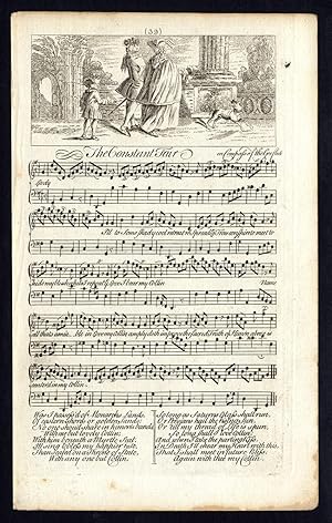 Rare Antique Print-THE CONSTANT FAIR-OLD ENGLISH SONG-Welcker-1760