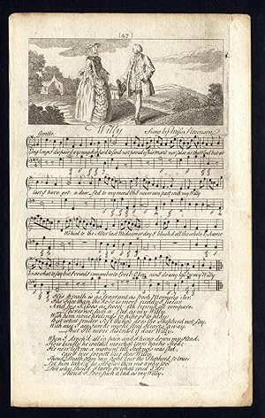 Rare Antique Print-WILLY-OLD ENGLISH SONG-Stevenson-Welcker-1760