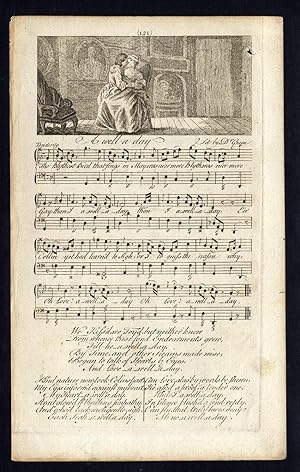 Rare Antique Print-A WELL A DAY-OLD ENGLISH SONG-Green-Welcker-1760