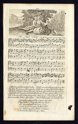 Rare Antique Print-THE FAIR THIEF-OLD ENGLISH SONG-Lowe-Welcker-1760