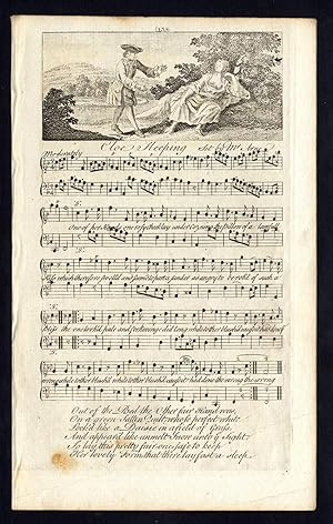 Rare Antique Print-CLOE SLEEPING-OLD ENGLISH SONG-Arne-Welcker-1760