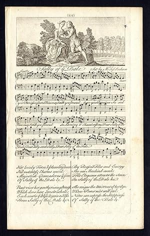 Rare Antique Print-SALLY OF YE DALE-OLD ENGLISH SONG-Welcker-1760