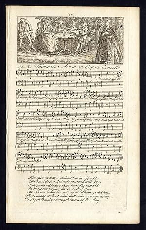 Rare Antique Print-A FAVOURITE AIR-OLD ENGLISH SONG-Welcker-1760