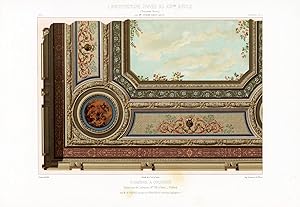 Antique Print-BEDROOM-HOTEL-RUE DE LISBONNE-CEILING-ORNAMENT-Daly-Daumont-1877