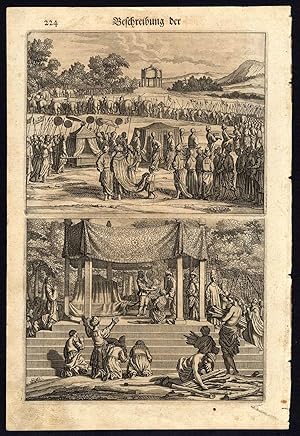 Antique Print-DEATH-BURIAL-CEREMONY-PRINCE-CEYLON-TRAIN-p. 224-Baldaeus-1672