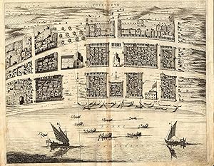 Antique Print-PLAN-MAP-THOOTHUKUDI-TUTICORIN-VOC-DUTCH-p. 145-Baldaeus-1672