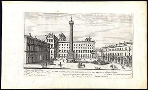 Antique Print-ROME-PALAZZO-CHIGI-MONTECITORIO-LUDOVISI-COLUMN-Falda-Rossi-1665