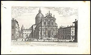 Antique Print-ROME-SANT'ANDREA DELLA VALLE-THEATINE-SAN CARLO-Falda-Rossi-1665