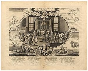 Antique Print-STOCK SATIRE-COFFEE HOUSE-QUINQUANPOIX-AMSTERDAM-John Law-1720