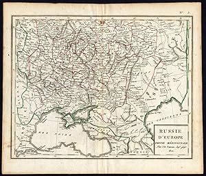 Antique Map-EUROPE-RUSSIA-BLACK SEA-KRIM-Poirson-Tardieu-1810