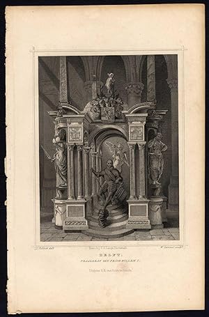 Antique Print-DELFT-GRAVE-PRINCE WILLIAM I-NETHERLANDS-Terwen-Dammel-1863