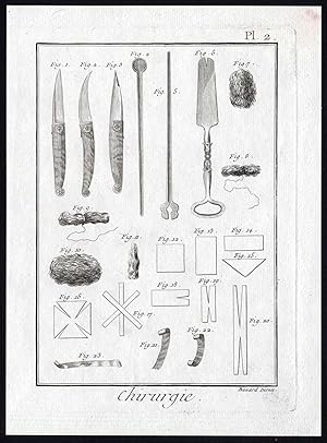 Antique Print-SURGERY-MEDICAL INSTRUMENT-BANDAGE-DRESSING-Diderot-Benard-1779