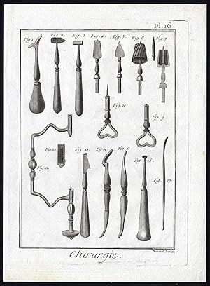 Antique Print-SURGERY-MEDICAL INSTRUMENT-TREPANNING-SKULL-Diderot-Benard-1779
