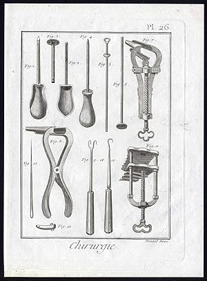 Antique Print-SURGERY-MEDICAL INSTRUMENT-SPECULUM-TROCAR-Diderot-Benard-1779