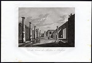 Antique Print-RUIN-THEATRE-FORUM-POMPEII-AQUATINT-Fumagalli-1830