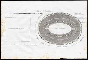 Antique Print-AMPHITHEATRE-POMPEII-PLAN-AQUATINT-Fumagalli-1830