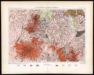 Antique Map-FRANCE-VOLCANOES-PUY DE DOME-CENTRAL-Reclus-Erhard-1881