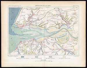 Antique Map-FRANCE-SEINE-RIVER MOUTH-Reclus-Erhard-1881