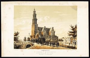 Antique Print-AMSTERDAM-PRINSENGRACHT-WESTERKERK-1869