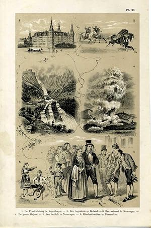 Antique Print-SKANDINAVIA-DENMARK-NORWAY-1860