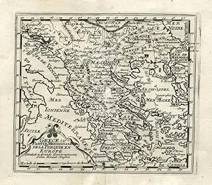 Antique Map-GREECE-GRECE-TURQUIE EUROPE-BACHIENE-1758