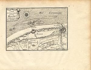 Antique Map-FORT MARDYCK-DUNKERQUE-FRANCE-Beaulieu-1667