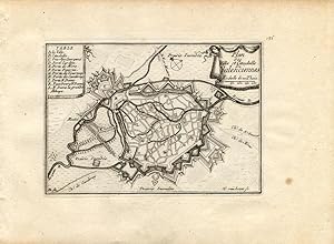 Antique Map-Plan-VALENCIENNES-FRANCE-Beaulieu-1667