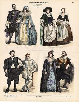 Antique Costume Print-NETHERLANDS-17TH C-Braun-1880