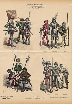 Antique Costume Print-SWITZERLAND-15TH C.-Braun-1880