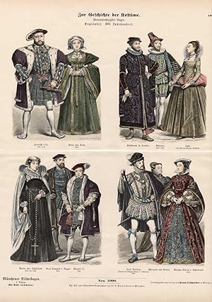 Antique Costume Print-ENGLAND-SCOTLAND-16TH-Braun-1880