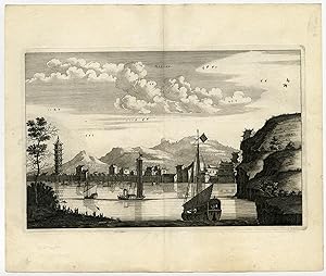 Antique Print-NANGAN-SHIPS-PAGODA-CHINA-Nieuhof-1665