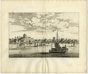 Antique Print-UFU-SHIPS-CHINA-Nieuhof-1666