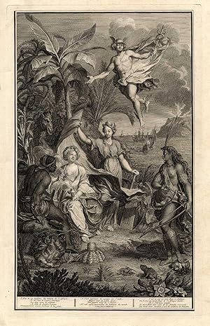Antique Print-TITLE PAGE-LION-INDIAN-Chatelain-1732