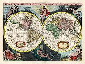 Antique Map-WORLD-HEMISPHERE-USA-Van Meurs-1720