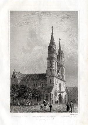 Antique Print-BASEL-CATHEDRAL-SWITZERLAND-Winkles-1838