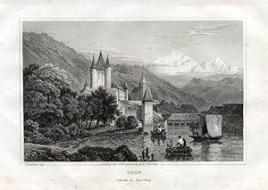 Antique Print-BERN-THUN-SWITZERLAND-Winkles-1838