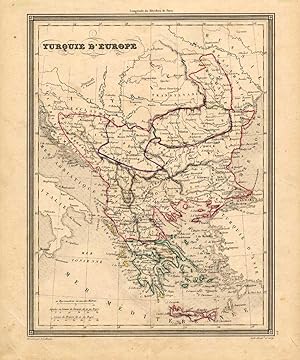 Antique Map-EUROPEAN TURKEY-EUROPE-Vuillemin-1846