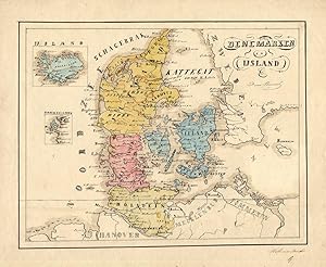 Antique Manuscript Map-DENMARK-ICELAND-Van Bommel-1865