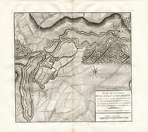 Antique Map-DACHSTEIN-CASTLE-BATTLE 1675-FRANCE-Beaurain-1782